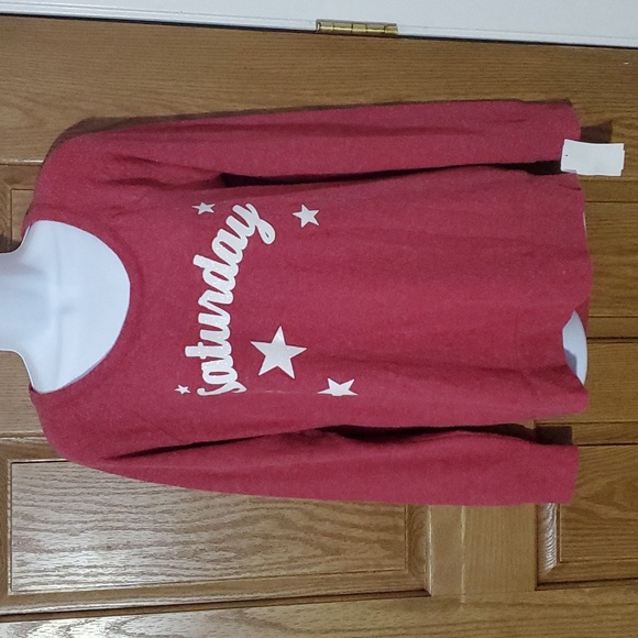 Chaser Saturday Sweatshirt Women's Sz Medium Red Backless Glitter Super Soft - Picture 1 of 6